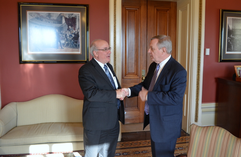 Metra Executive Director Don Orseno met with U.S. Seantor Dick Durbin (D-IL) to update the Seantor on agency and a discussion on Positive Train Control.